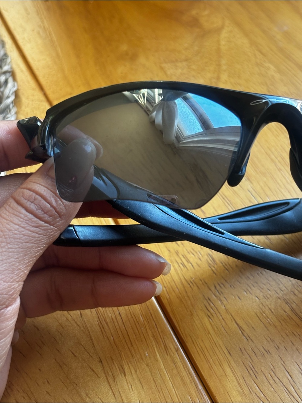 Oakley Men’s Black Frame with Grey Mirrored Lenses Sport Sunglasses - Picture 13 of 14